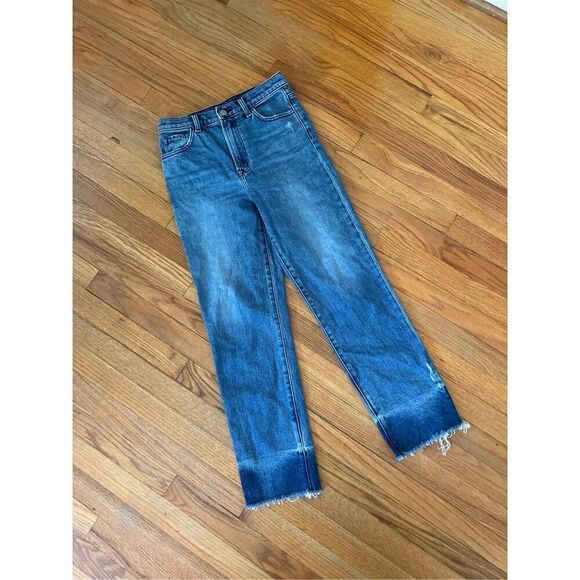 Revolve J Brand Jules High Rise Straight Jeans Raw hem Size 26 - Picture 1 of 11